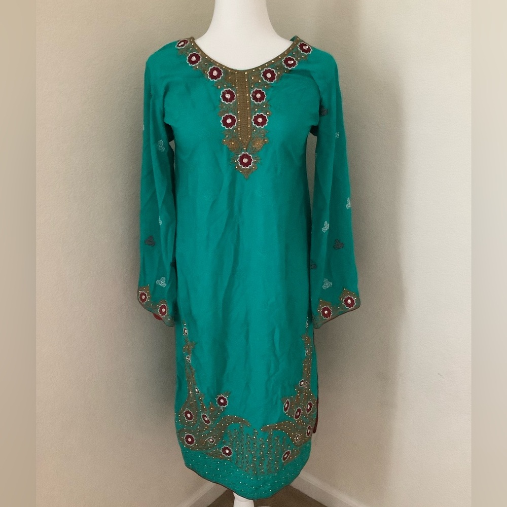 Turquoise shalwar kameez